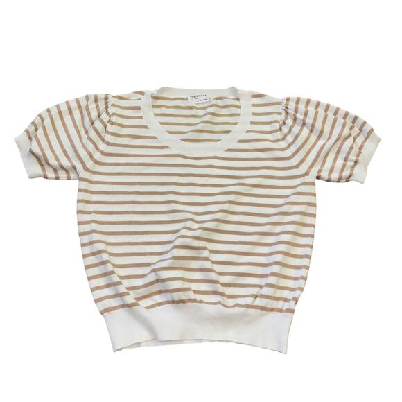 Anniewear Short Sleeve Sweater Women’s L Preppy Coastal Old Money Academia Work - Picture 4 of 9